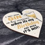 Handmade Wood Heart Sign Gift for Gin Lovers Novelty Birthday 