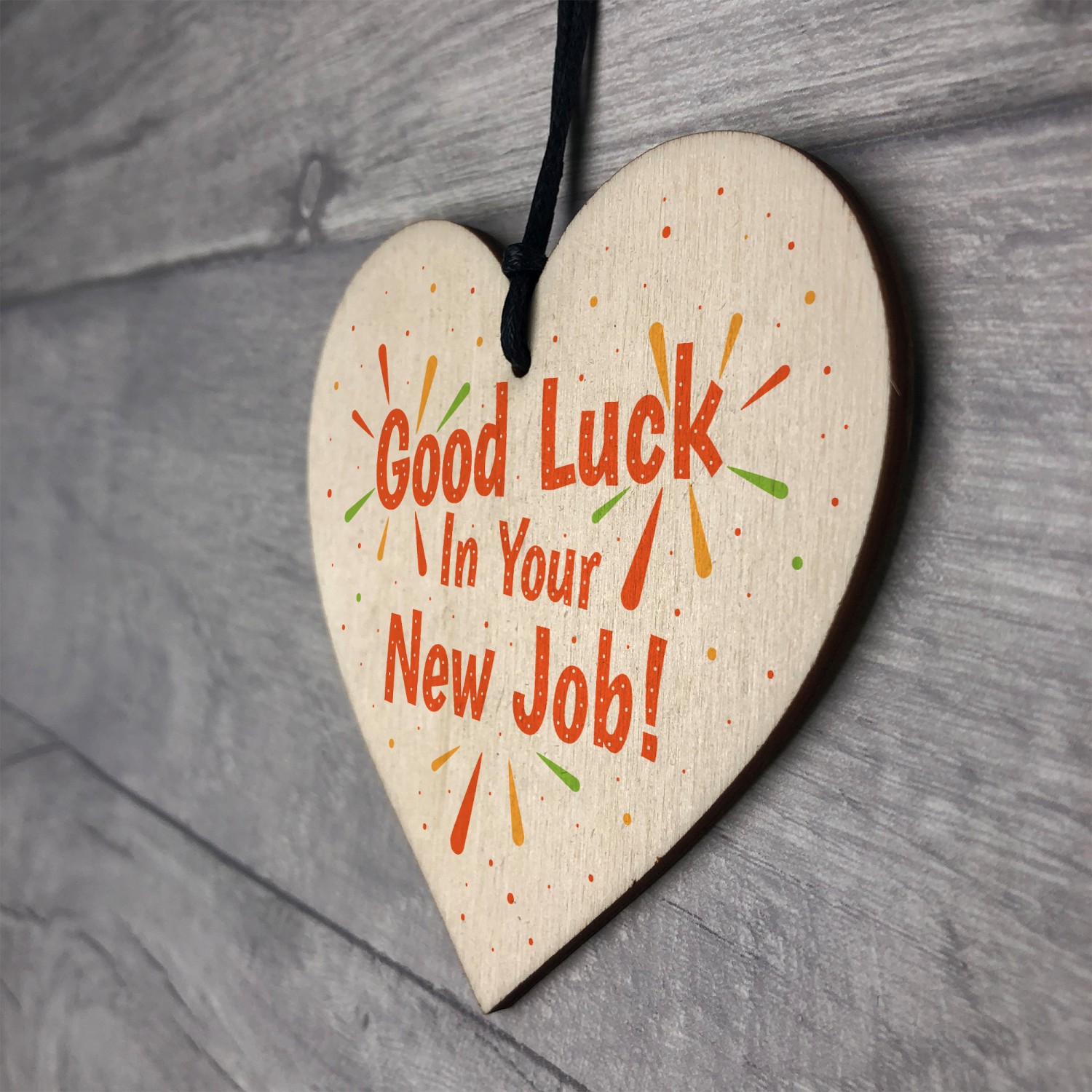 Colleague Leaving Gift Good Luck New Job Wood Heart Gift Plaque