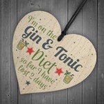 Gin & Tonic Gift Wood Heart Plaque Gin Sign House Warming Gift