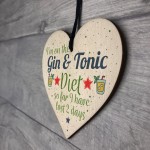 Gin & Tonic Gift Wood Heart Plaque Gin Sign House Warming Gift