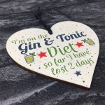 Gin & Tonic Gift Wood Heart Plaque Gin Sign House Warming Gift