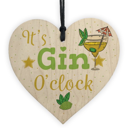 Gin Sign Gin & Tonic Gift Wood Heart Plaque Friend House Warming