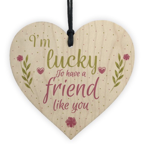 Friendship Gift FRIEND Sign Best Friend Plaque Chic Wooden Heart