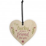 Friendship Gift FRIEND Sign Best Friend Plaque Chic Wooden Heart