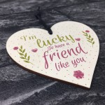 Friendship Gift FRIEND Sign Best Friend Plaque Chic Wooden Heart