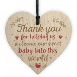 Handmade Wood Heart Plaque Gift For Midwife Baby Thank You Gift