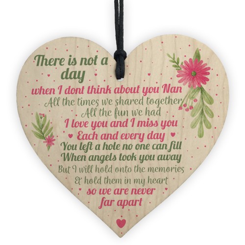 Nan Memorial Gifts Grave Plaque Tribute Sign Wooden Heart Nan