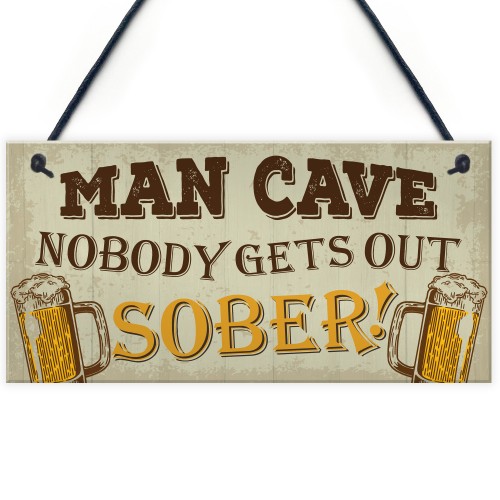 Man Cave Sign Garden Shed Bar Pub Hanging Plaque Alcohol Gifts