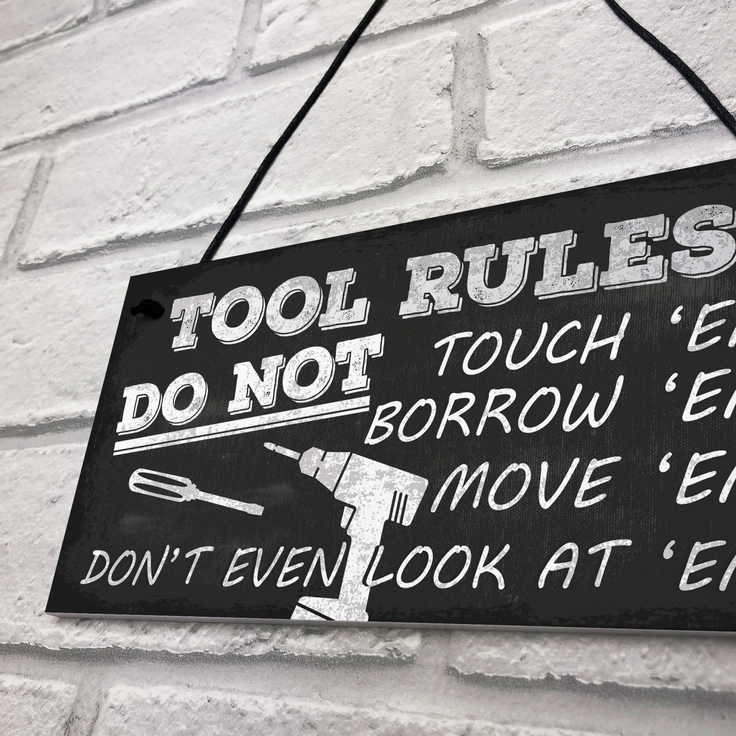 Funny Tool Rules Garage Man Cave Workshop Sign Gift For Him