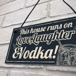 Fun Laughter Vodka Kitchen Plaque Alcohol Home Bar Sign Gifts