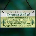 Caravan Plaque Novelty Chic Camping Holiday Sign Nan Grandad 