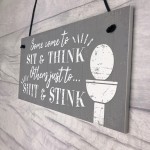 Come To Sit Funny BATHROOM Signs  Chic Door Plaque for Toilet