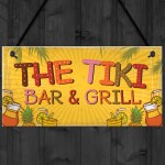 Tiki Bar & Grill Party Hanging Bar Pub Plaque Beer Cocktail Gift