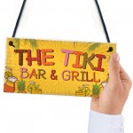 Tiki Bar & Grill Party Hanging Bar Pub Plaque Beer Cocktail Gift