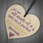 Inspirational Friendship Family Gift Wooden Heart Love Sign 