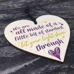 Inspirational Friendship Family Gift Wooden Heart Love Sign 