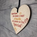 Thank You Colleague Teacher Friendship Gift Wooden Heart Plaque