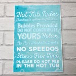 Hot Tub Rules Hanging Garden Shed Plaques SummerHouse Gifts