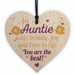 Auntie Gifts Thank You Sign Wooden Heart Plaque Birthday Gift