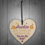 Auntie Gifts Thank You Sign Wooden Heart Plaque Birthday Gift