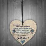 GODMOTHER GODFATHER Will You Be My Godfather Heart Plaque