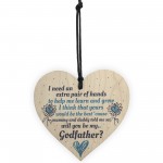 GODMOTHER GODFATHER Will You Be My Godfather Heart Plaque