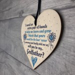 GODMOTHER GODFATHER Will You Be My Godfather Heart Plaque