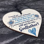 GODMOTHER GODFATHER Will You Be My Godfather Heart Plaque