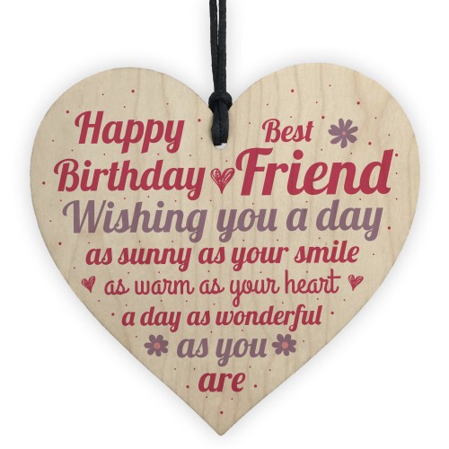 Special Friend Birthday Gift Wooden Heart Sign Card Keepsake