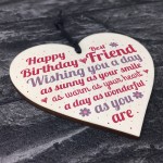 Special Friend Birthday Gift Wooden Heart Sign Card Keepsake