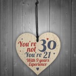 30th Birthday Gift Wooden Heart Sign Gift For Friend Family 