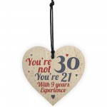 30th Birthday Gift Wooden Heart Sign Gift For Friend Family 