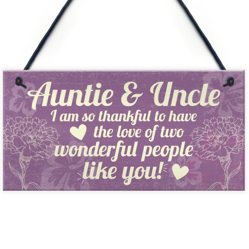 Gifts For Auntie Uncle Birthday Thank You Gift Hanging Plaque 