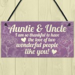 Gifts For Auntie Uncle Birthday Thank You Gift Hanging Plaque 