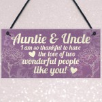 Gifts For Auntie Uncle Birthday Thank You Gift Hanging Plaque 