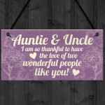 Gifts For Auntie Uncle Birthday Thank You Gift Hanging Plaque 