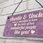 Gifts For Auntie Uncle Birthday Thank You Gift Hanging Plaque 