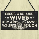 Motorbike Biker Hanging Plaque Man Cave Sign Gift Dad Grandad