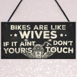 Motorbike Biker Hanging Plaque Man Cave Sign Gift Dad Grandad