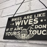 Motorbike Biker Hanging Plaque Man Cave Sign Gift Dad Grandad