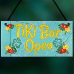 Tiki Bar Open Hanging Bar Plaque Beer Cocktail Beach Sign GIFT