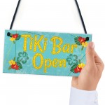 Tiki Bar Open Hanging Bar Plaque Beer Cocktail Beach Sign GIFT