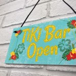 Tiki Bar Open Hanging Bar Plaque Beer Cocktail Beach Sign GIFT