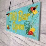 Tiki Bar Open Hanging Bar Plaque Beer Cocktail Beach Sign GIFT