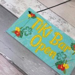 Tiki Bar Open Hanging Bar Plaque Beer Cocktail Beach Sign GIFT