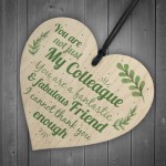 Colleague Fantastic Friend Wooden Heart Plaque Friendship Gift