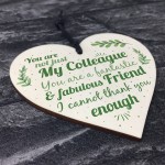 Colleague Fantastic Friend Wooden Heart Plaque Friendship Gift