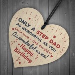 Stepdad Gifts Dad Birthday Gift Thank You Wood Heart Sign 