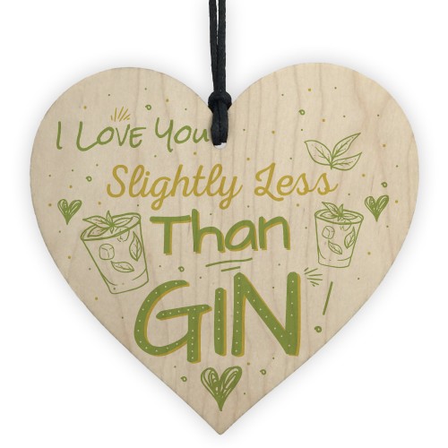 Novelty GIN Friendship Sign Wood Heart Plaque Gift For Friend 