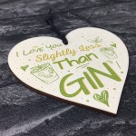 Novelty GIN Friendship Sign Wood Heart Plaque Gift For Friend 